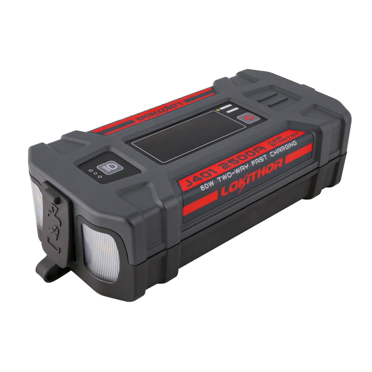 Lokithor-J401 2500 Amp  Jump Starter/Power Bank 100W Two-Way Fast Charge USB type C/LED light (Free Delivery)