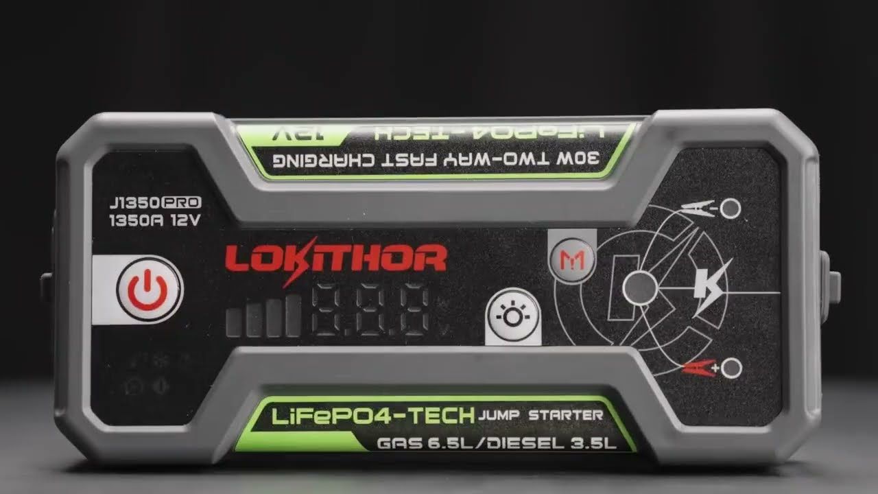 Lokithor J1350 PRO LiFePO4 12V 25.6Wh 1350A Jump Starter,