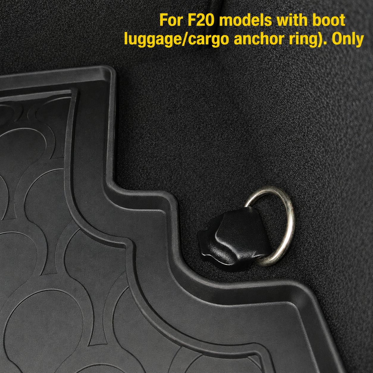 Gledring Custom-Fit Rubber Boot Mat to fit BMW 1 Series (5 Door) (F20) 2011 - 2019  for  F20 models with boot  luggage cargo anchor ring  Only