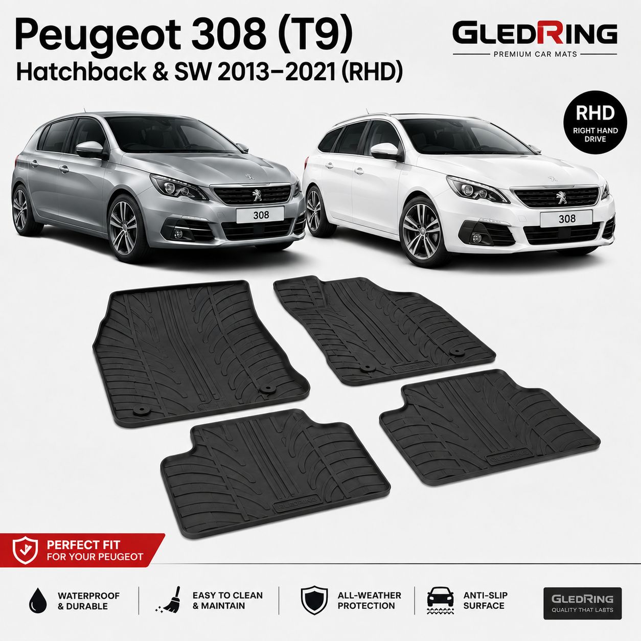 Peugeot 308 (T9) Hatchback &amp; SW 2013–2021 (RHD)