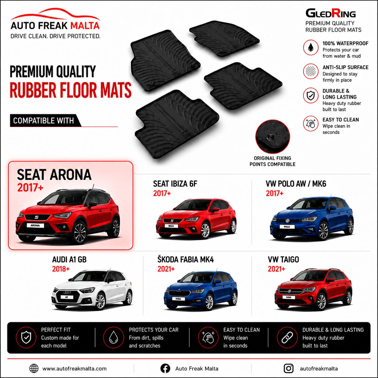VW Polo AW / Mk6 — 2017+ SEAT Ibiza 6F / KJ1 — 2017+ SEAT Arona KJ7 — 2017+ Audi A1 GB — 2018+ Škoda Fabia Mk4 / PJ — 2021+ VW Taigo CS1 — 2021+     RHD--0053