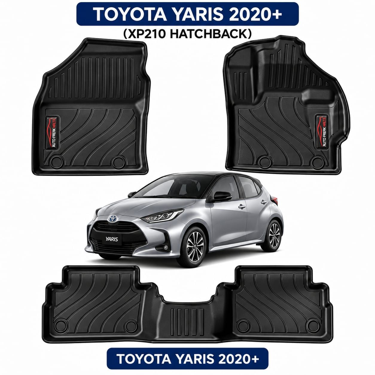 Toyota Yaris 2020 + (XP210) TPE Deep Dish floor mats .
