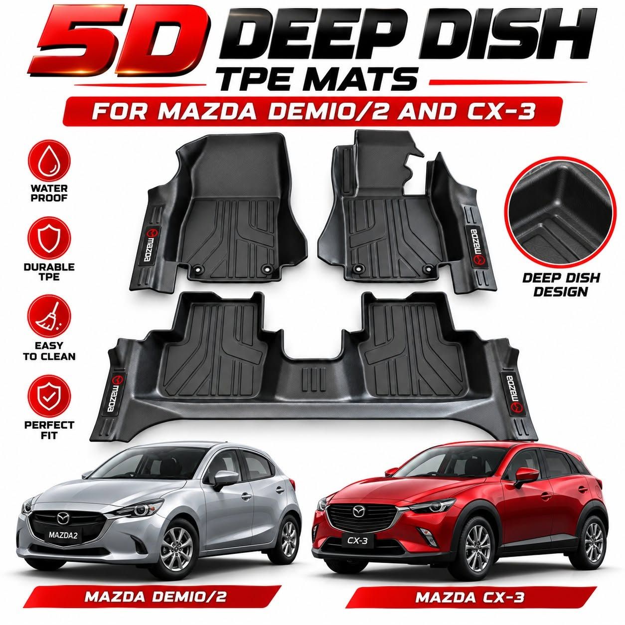 Mazda Demio /2 -CX-3 5D TPE full covarage floor mats