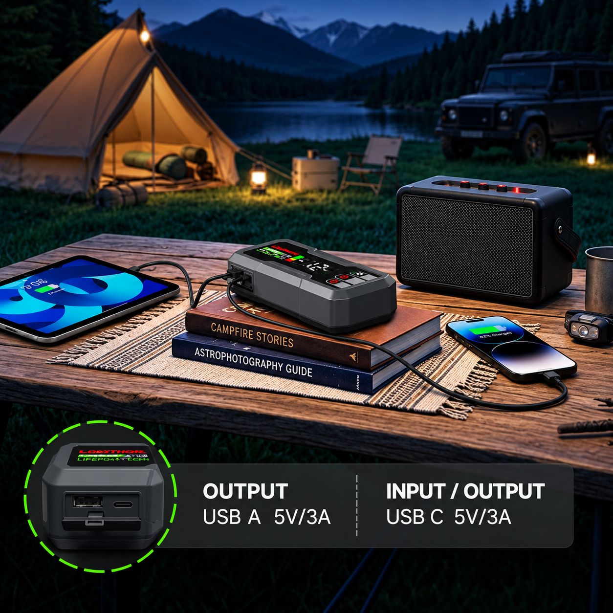 Lokithor J950 950A Ultra-Compact LiFePO4 Jump Starter – 12V Portable Car Jump Starter