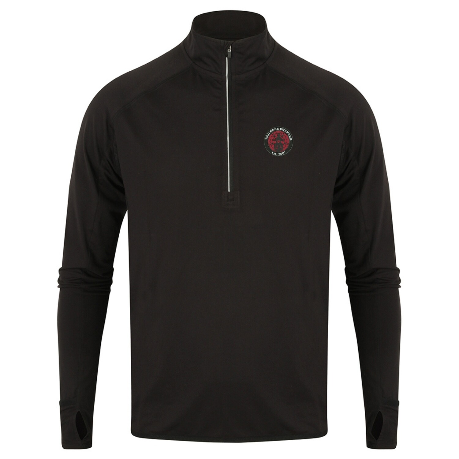 Red Rose Chapter Long Sleeve Zip Neck Performance top