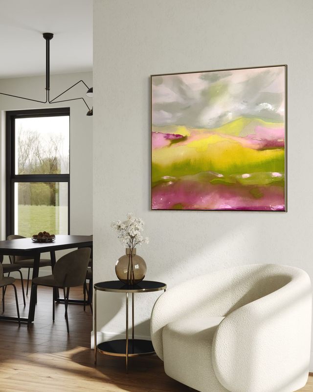 Acrylbild Acrylbild "Lavendelblüte Provence" 80x80 cm