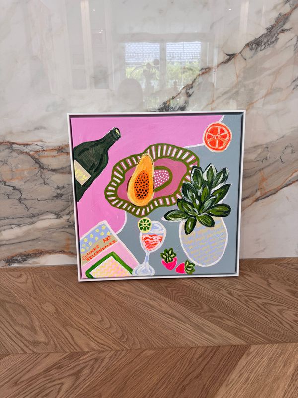 Unikat "Wenn das Leben dir eine Papaya schenkt" 50x50 cm