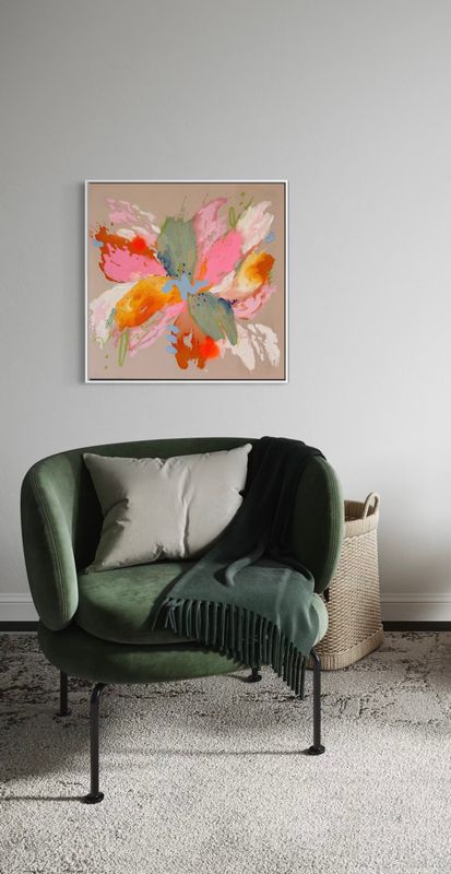 Unikat "Radiant Blossom" 70x70 cm