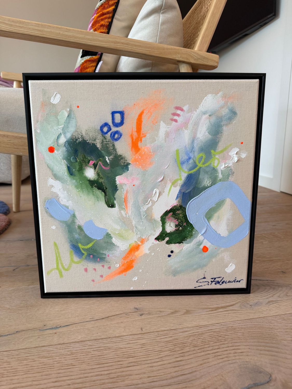 Unikat "better world" 40x40 cm