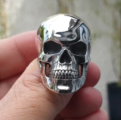 Vintage Men&#39;s Stainless Steel Rings 4 Styles Ghost Head Skull Ring Gothic Punk Rock Biker Jewelry Accessories Size 6-13 Hip-Hop