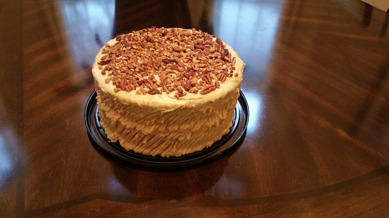 Butter Pecan 2 Layer Pound Cake with Blonde Skillet Frosting