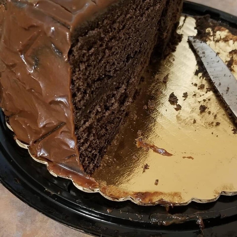 Chocolate Caramel on 2 Layer Chocolate Lover's Pound Cake