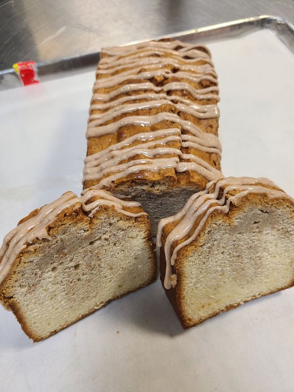 Cinnamon Half Loaf with Cinnamon Glaze OR Cream Cheese Butter Cream - Available 9/1