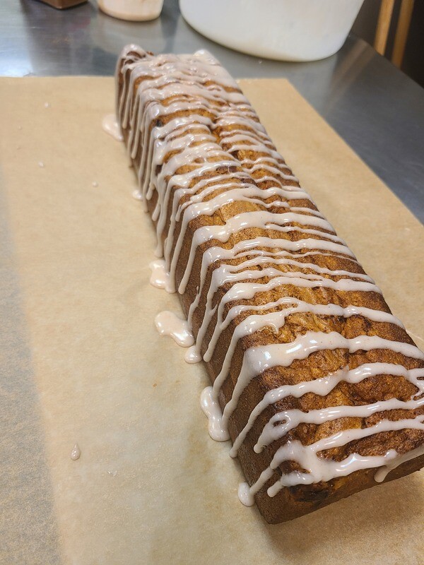 Peach Loaf with Brown Sugar & Cinnamon Glaze