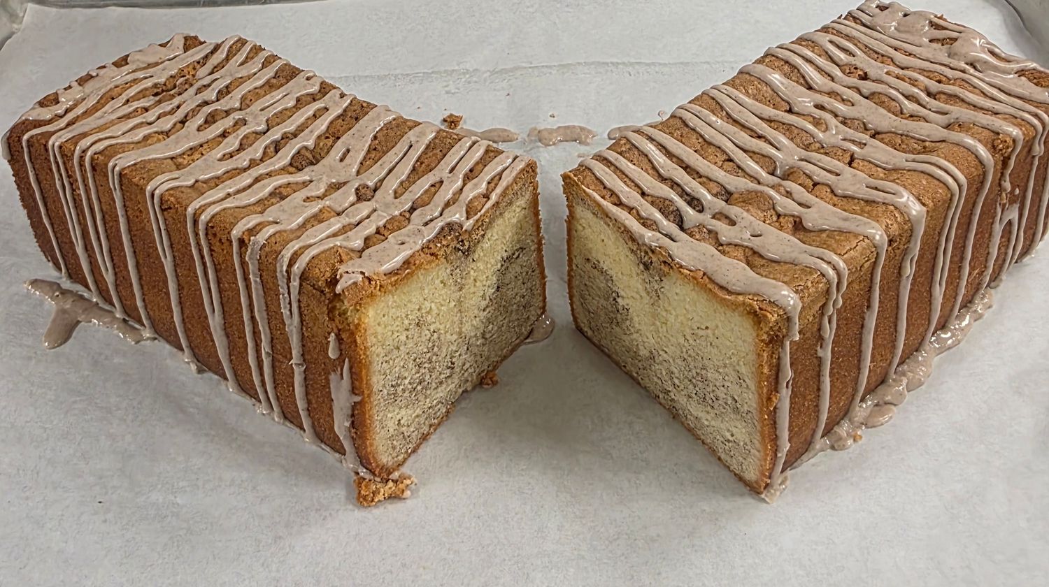 Cinnamon Half Loaf with Cinnamon Glaze, Gift Wrapping and Card: (None)