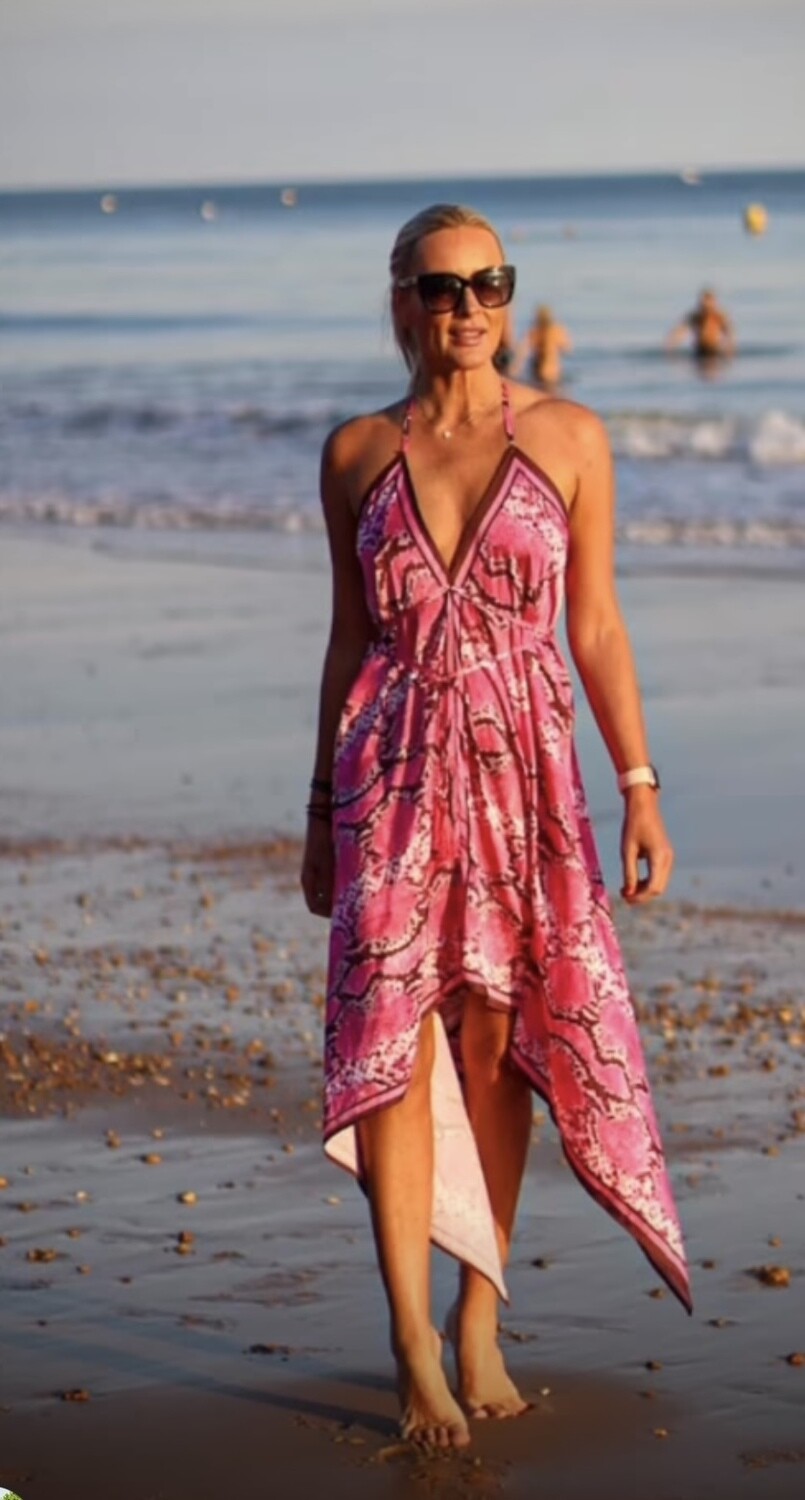 Athena dress in Luxury Hot Pink Snake Print  - luxe limited edition