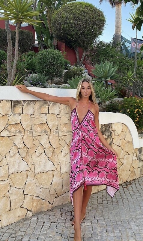 Athena dress in Luxury Hot Pink Snake Print  - luxe limited edition