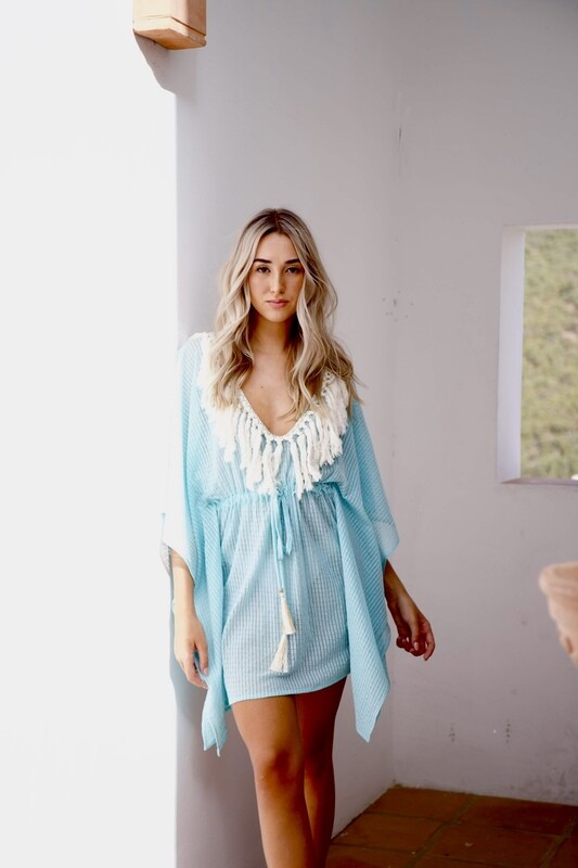 Islands Kaftan 🌴🐚 in luxury soft aqua lace - luxe limited edition