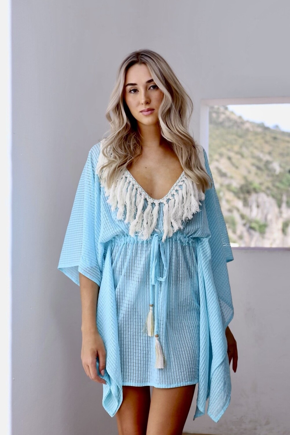Islands Kaftan 🌴🐚 in luxury soft aqua lace - luxe limited edition
