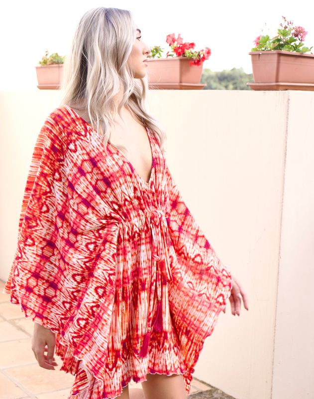 Mykonos kaftan in luxury summer brights knit fabric  - luxe limited edition