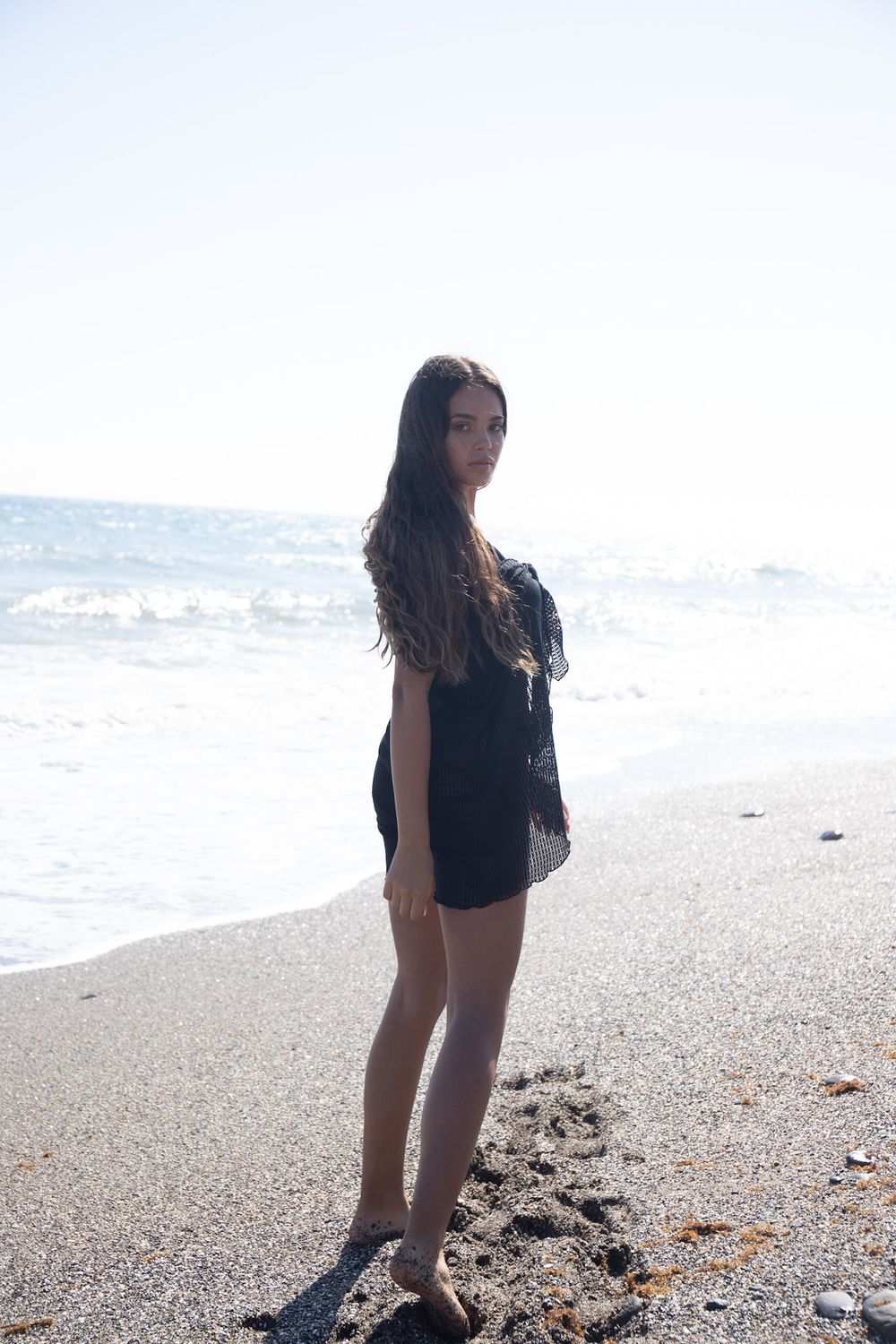 Mauritius midi sarong in luxury  black lace with wavy edge - luxe limited edition