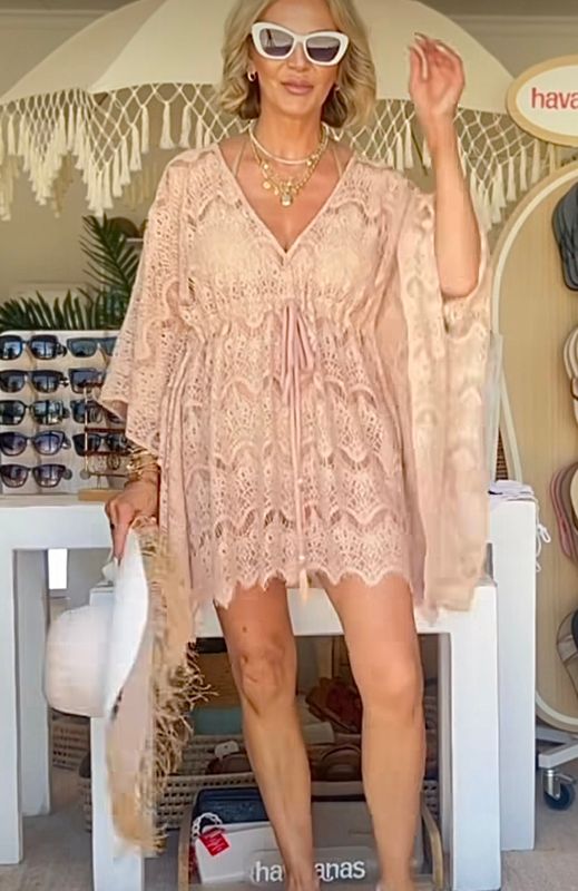Rio kaftan in luxury soft mink lace - luxe limited edition