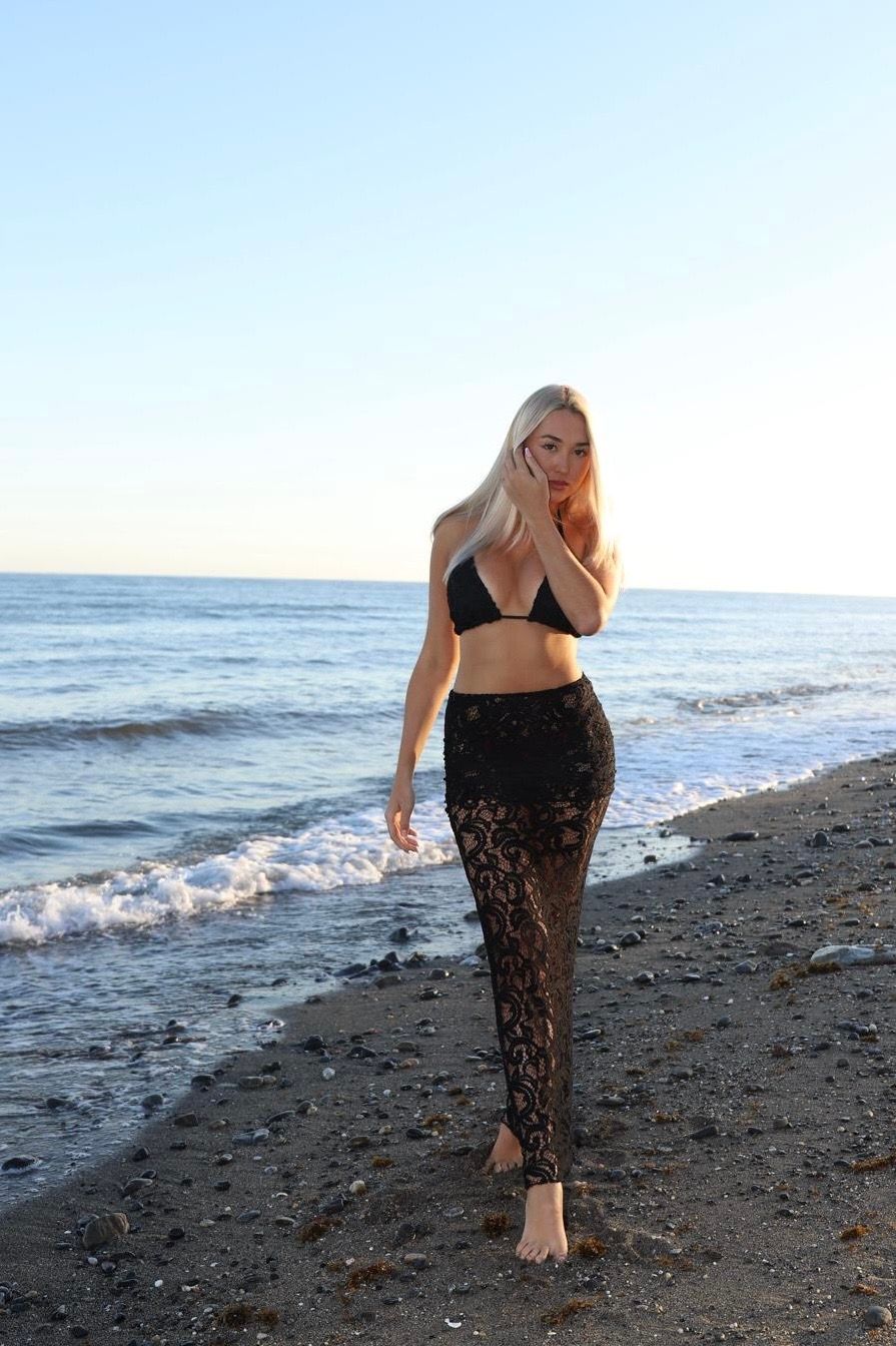 Sirena🧜‍♀️ Mermaid maxi skirt in luxurious black lace- luxe limited edition
