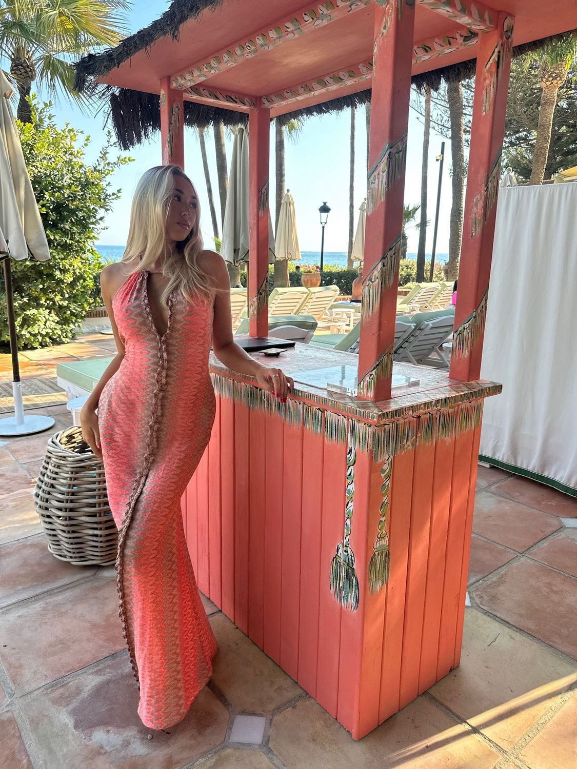 Sirena🧜‍♀️ Mermaid maxi dress in coral chevron - luxe limited edition