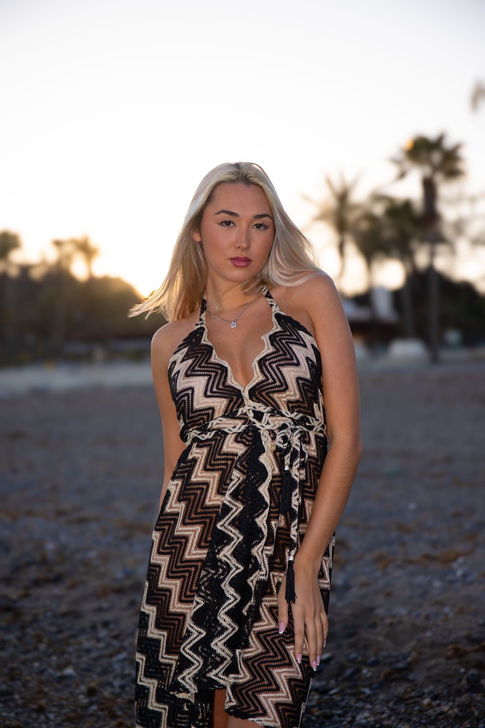Athena dress in luxury black and gold zig-zag  - luxe limited edition