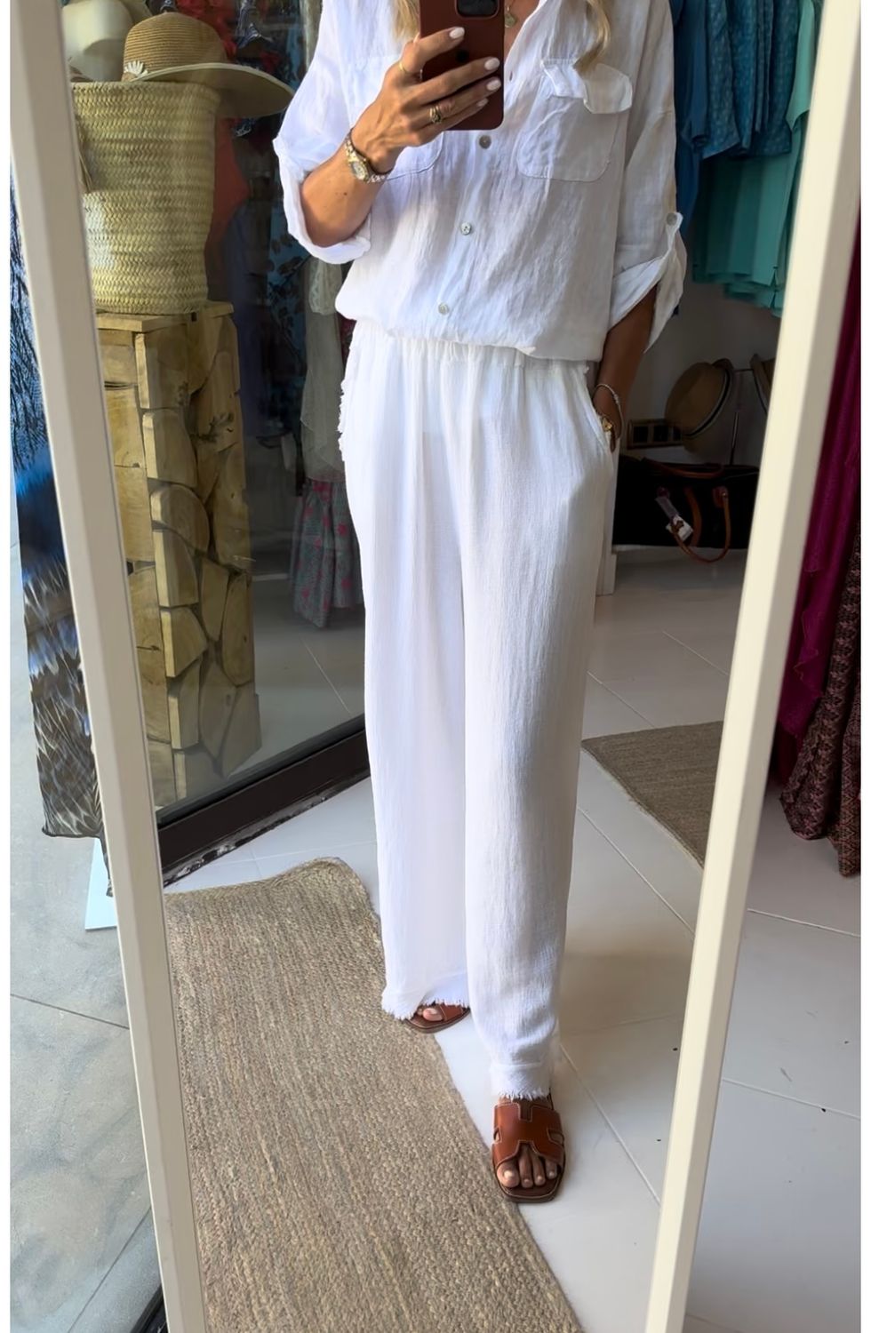 Luxury linen pants in White