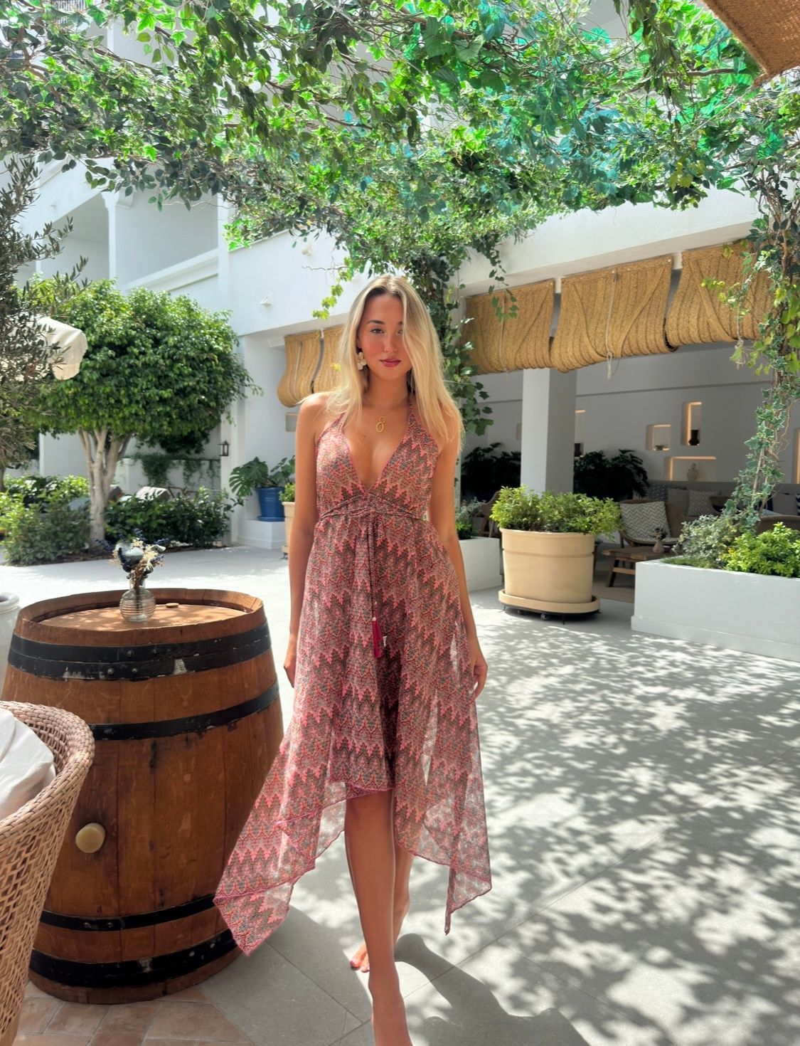 Athena dress in luxury pink chevron  - luxe limited edition