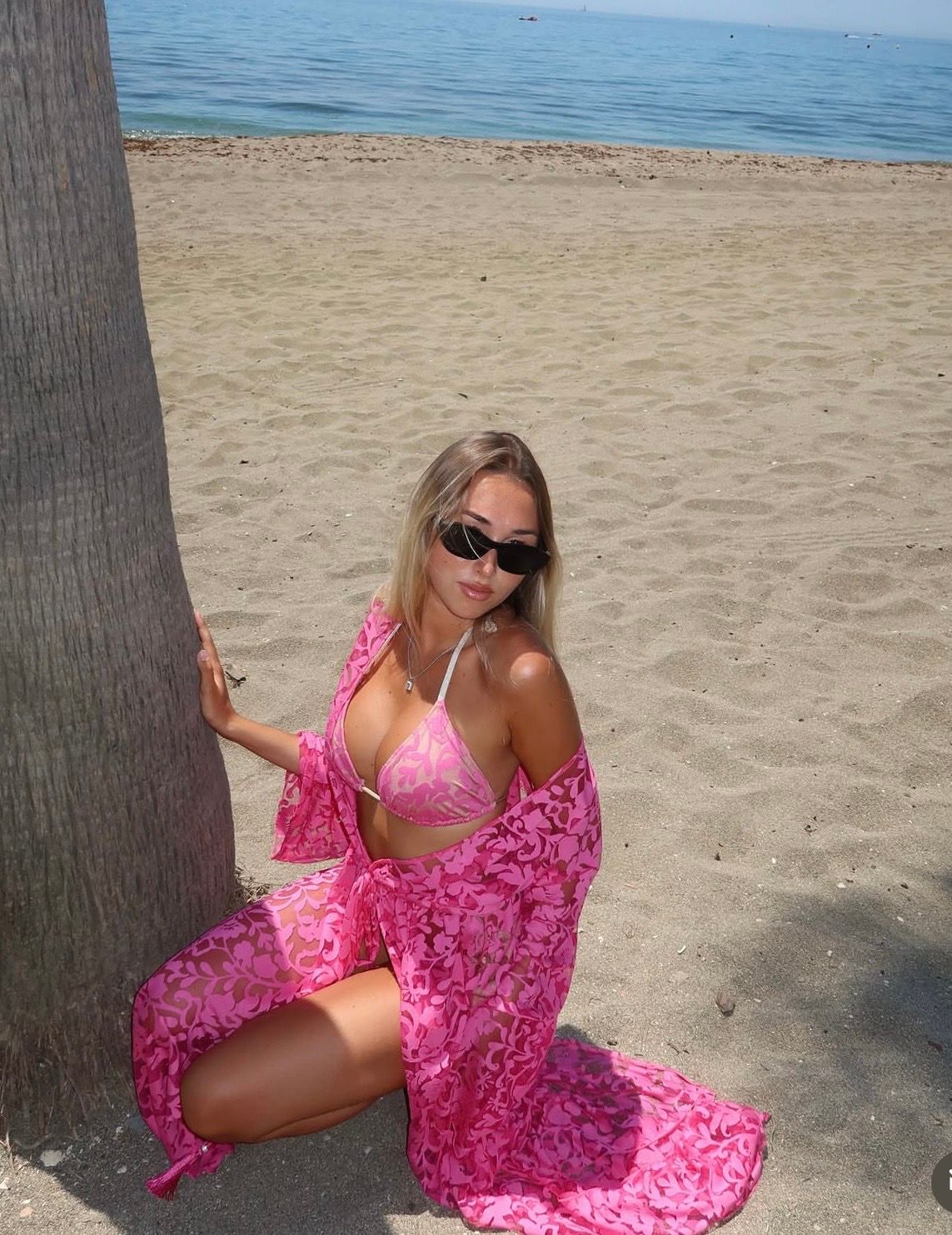 Barbados maxi robe dress in pink exclusive lace  - luxe limited edition