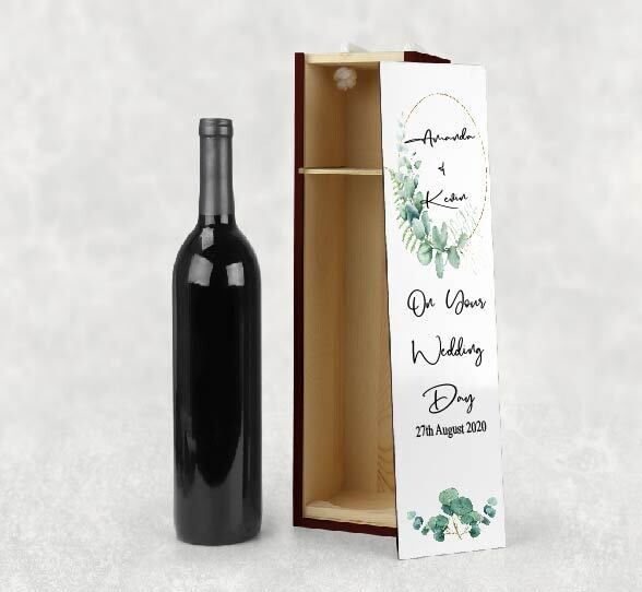 Eucalyptus Theme On Your Wedding Day Wine Gift Box