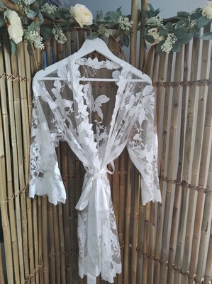 White Full Lace Wedding Robe