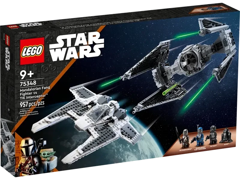 Lego Star Wars Set 75348 Mandalorian Fang Fighter vs TIE Interceptor