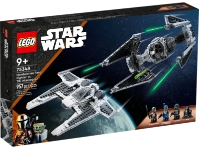 Lego Star Wars Set 75348 Mandalorian Fang Fighter vs TIE Interceptor