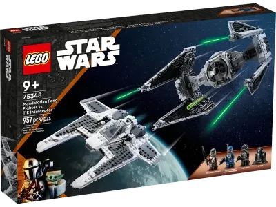 Lego Star Wars Set 75348 Mandalorian Fang Fighter vs TIE Interceptor