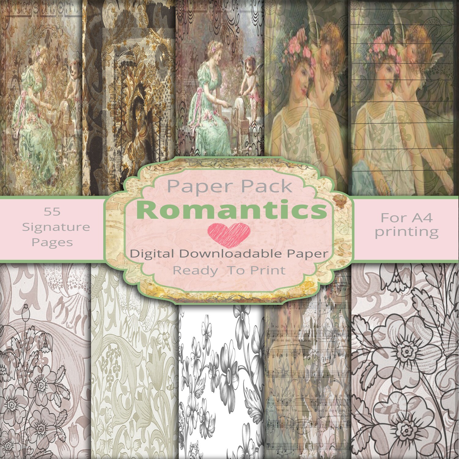 Romantics Paper Pack For Junk Journals