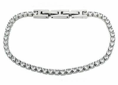 Edelstahl Armband mit Strass Silber 0,,4cm verstellbar 18 - 19cm Edelstahl Armband mit Strass Silber 0,,4cm verstellbar 18 - 19cm
