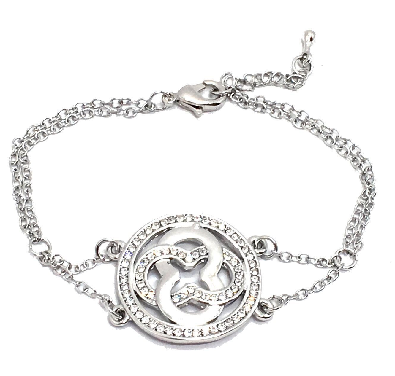 Armband Kreis Scheibe mit Strass Eternity silber oder schwarz 2,5cm
