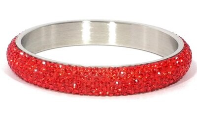Massiver Edelstahl Armreif Silber mit Strass 1,3cm breit Massiver Edelstahl Armreif Silber mit Strass 1,3cm breit