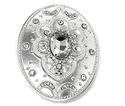Brosche Schalclip mit Magnetclip oval Silber mit Strass 5cm Brosche Schalclip mit Magnetclip oval Silber mit Strass 5cm