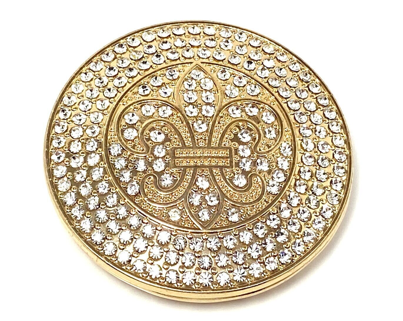 Brosche Schalclip mit Magnetclip Lilie Gold od Silber mit Strass 5cm