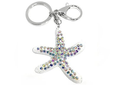 Schlüsselanhänger Taschenanhänger Seestern weiß mit Strass Schlüsselanhänger Taschenanhänger Seestern weiß mit Strass