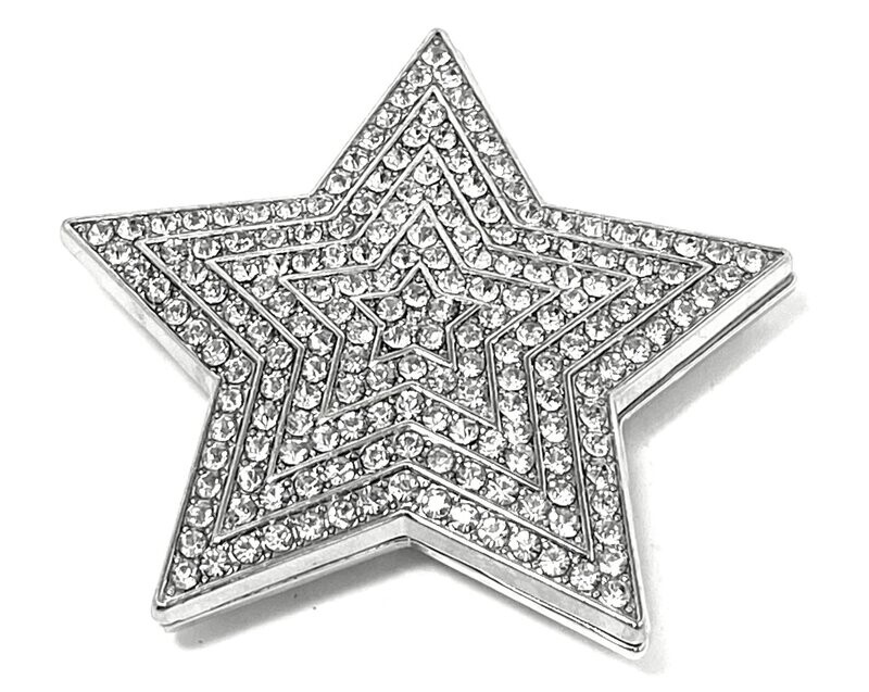 Brosche Schalnadel Stern Magnetclip mit viel Strass Silber 5cm Brosche Schalnadel Stern Magnetclip mit viel Strass Silber 5cm