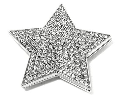 Brosche Schalnadel Stern Magnetclip mit viel Strass Silber 5cm Brosche Schalnadel Stern Magnetclip mit viel Strass Silber 5cm