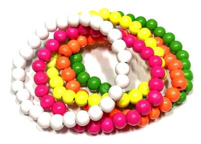 5teiliges Armband Set in Neon Grün Pink Orange Weiss Gelb Strech 4cm 5teiliges Armband Set in Neon Grün Pink Orange Weiss Gelb Strech 4cm