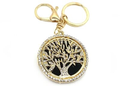Taschenanhänger Schlüsselanhänger Lebensbaum mit Strass Gold od Siber 5cm Taschenanhänger Schlüsselanhänger Lebensbaum mit Strass Gold od Siber 5cm