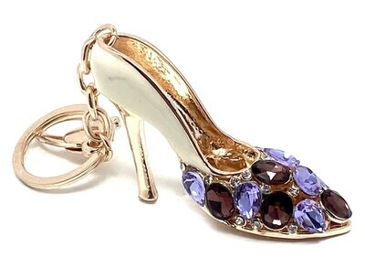 Taschenanhänger Schlüsselanhänger Pump mit Strass Lila