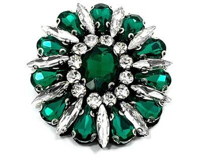 Brosche Anstecknadel klarem Marquise und Smaragdgrünen Tropfen Strass 6cm Brosche Anstecknadel klarem Marquise und Smaragdgrünen Tropfen Strass 6cm